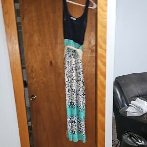 Maurices Black and White Sleeveless Maxi Sundress